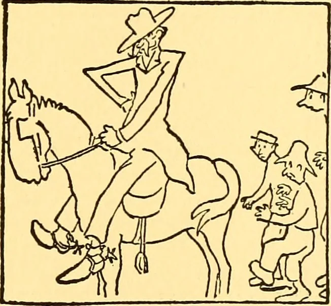 An illustration from Bird Center cartoons, a chronicle of social happenings at Bird Center, Illinois; pictures and text, 1904, leaf 82