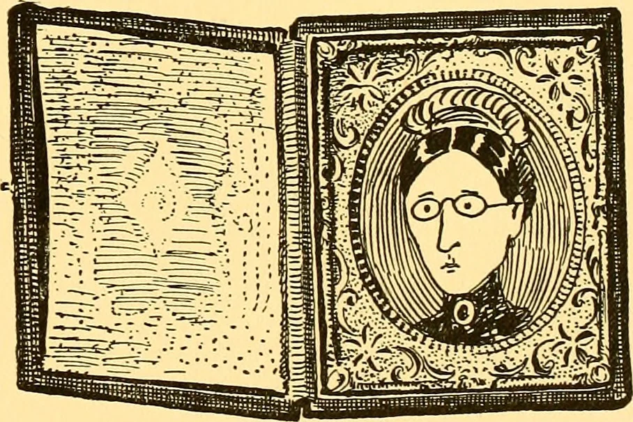 An illustration from Bird Center cartoons, a chronicle of social happenings at Bird Center, Illinois; pictures and text, 1904, leaf 86