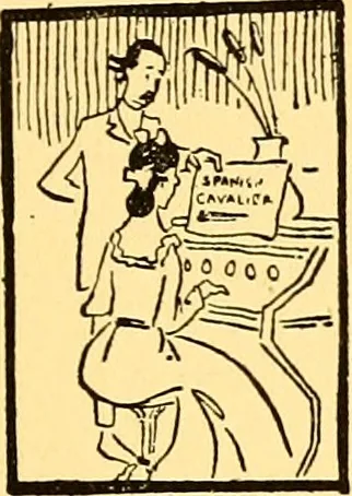 An illustration from Bird Center cartoons, a chronicle of social happenings at Bird Center, Illinois; pictures and text, 1904, leaf 94