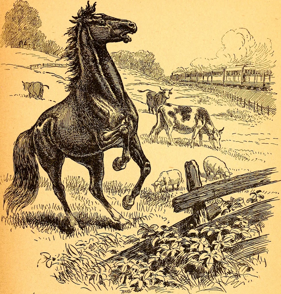 An illustration from Black Beauty : the autobiography of a horse, 1870, leaf 12