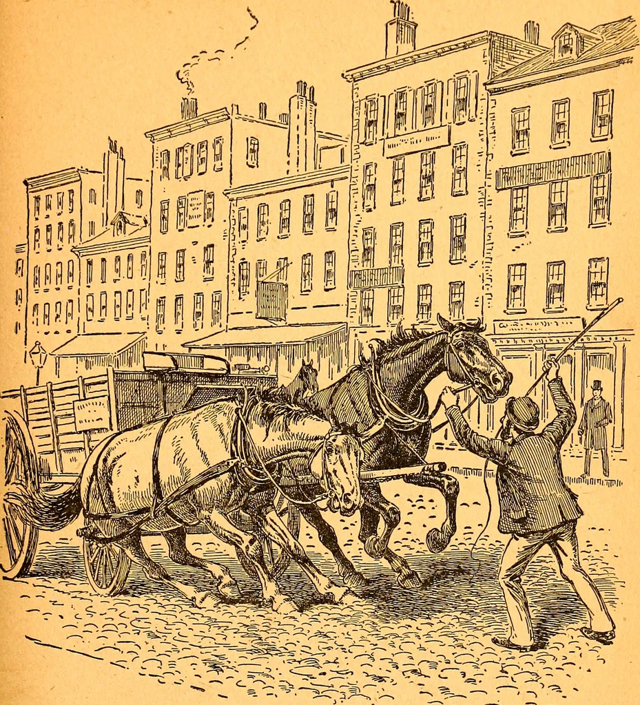 An illustration from Black Beauty : the autobiography of a horse, 1870, leaf 52