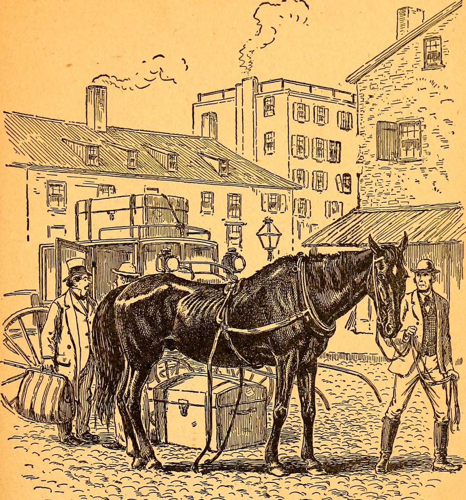 An illustration from Black Beauty : the autobiography of a horse, 1870, leaf 60