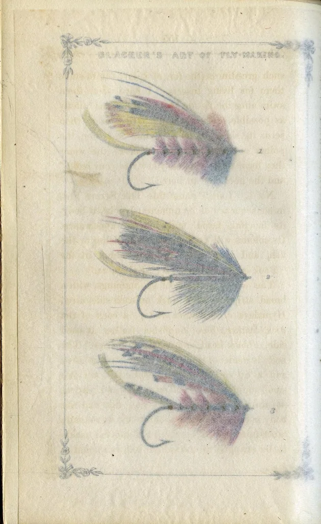 An illustration from Blacker's art of fly making, &c.; 1855, 1855, leaf 185