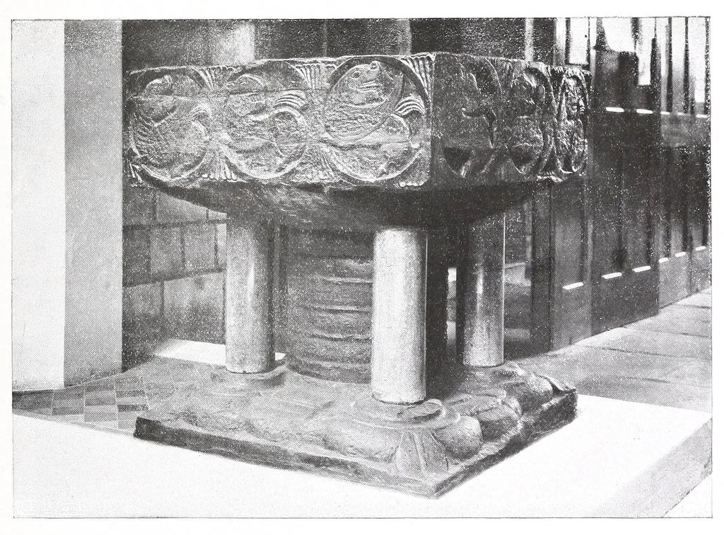 An illustration from Black Tournai fonts in England, the group of seven late Norman fonts from Belgium, 1909, leaf 27
