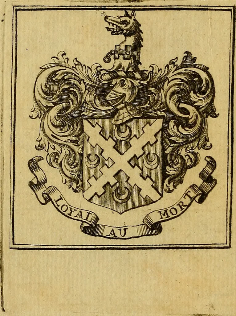An illustration from The Blazon of Gentrie: : Deuided into two parts. The first named The Glorie of Generositie. The second, Lacyes Nobilitie. Comprehending discourses of Armes and of Gentry. Wherein is treated of the beginning, parts and degrees of Gentlenesse, vvith her lawes: Of the Bearing, and Blazon of Cote-armors: Of the Lawes of Armes, and of combats., 1586, leaf 1