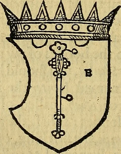 An illustration from The Blazon of Gentrie: : Deuided into two parts. The first named The Glorie of Generositie. The second, Lacyes Nobilitie. Comprehending discourses of Armes and of Gentry. Wherein is treated of the beginning, parts and degrees of Gentlenesse, vvith her lawes: Of the Bearing, and Blazon of Cote-armors: Of the Lawes of Armes, and of combats., 1586, leaf 179