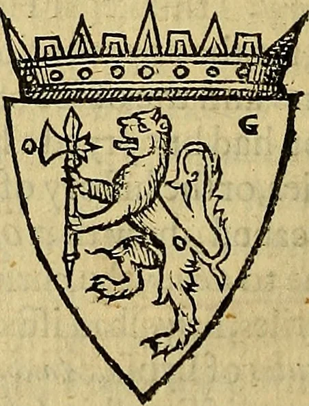 An illustration from The Blazon of Gentrie: : Deuided into two parts. The first named The Glorie of Generositie. The second, Lacyes Nobilitie. Comprehending discourses of Armes and of Gentry. Wherein is treated of the beginning, parts and degrees of Gentlenesse, vvith her lawes: Of the Bearing, and Blazon of Cote-armors: Of the Lawes of Armes, and of combats., 1586, leaf 179