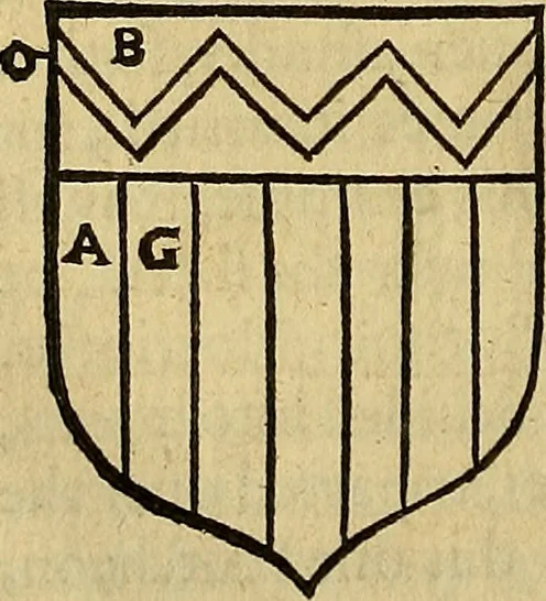 An illustration from The Blazon of Gentrie: : Deuided into two parts. The first named The Glorie of Generositie. The second, Lacyes Nobilitie. Comprehending discourses of Armes and of Gentry. Wherein is treated of the beginning, parts and degrees of Gentlenesse, vvith her lawes: Of the Bearing, and Blazon of Cote-armors: Of the Lawes of Armes, and of combats., 1586, leaf 201