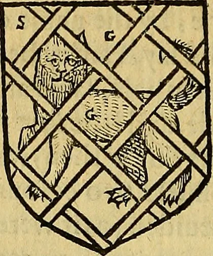 An illustration from The Blazon of Gentrie: : Deuided into two parts. The first named The Glorie of Generositie. The second, Lacyes Nobilitie. Comprehending discourses of Armes and of Gentry. Wherein is treated of the beginning, parts and degrees of Gentlenesse, vvith her lawes: Of the Bearing, and Blazon of Cote-armors: Of the Lawes of Armes, and of combats., 1586, leaf 213