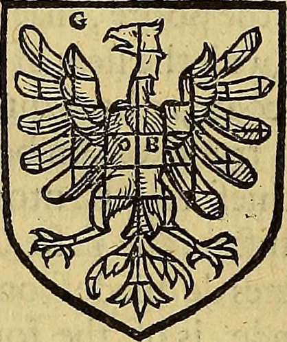 An illustration from The Blazon of Gentrie: : Deuided into two parts. The first named The Glorie of Generositie. The second, Lacyes Nobilitie. Comprehending discourses of Armes and of Gentry. Wherein is treated of the beginning, parts and degrees of Gentlenesse, vvith her lawes: Of the Bearing, and Blazon of Cote-armors: Of the Lawes of Armes, and of combats., 1586, leaf 217