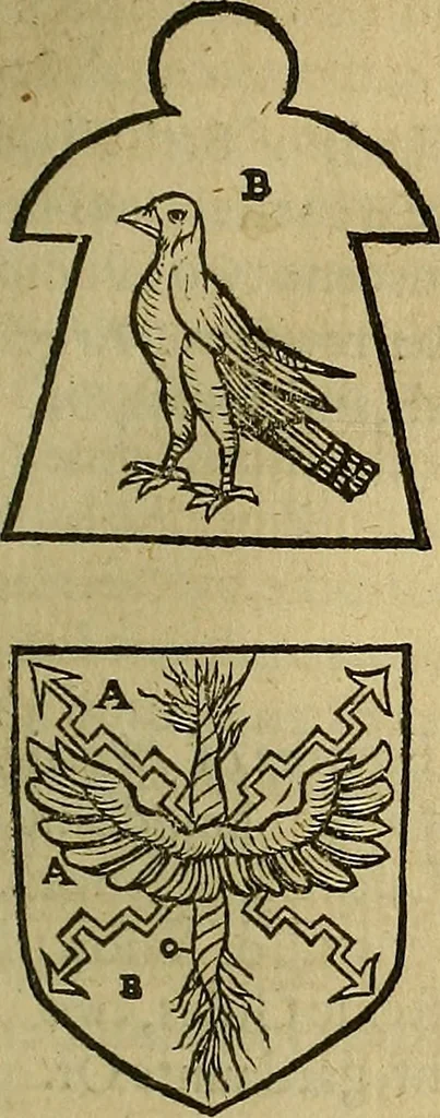 An illustration from The Blazon of Gentrie: : Deuided into two parts. The first named The Glorie of Generositie. The second, Lacyes Nobilitie. Comprehending discourses of Armes and of Gentry. Wherein is treated of the beginning, parts and degrees of Gentlenesse, vvith her lawes: Of the Bearing, and Blazon of Cote-armors: Of the Lawes of Armes, and of combats., 1586, leaf 246