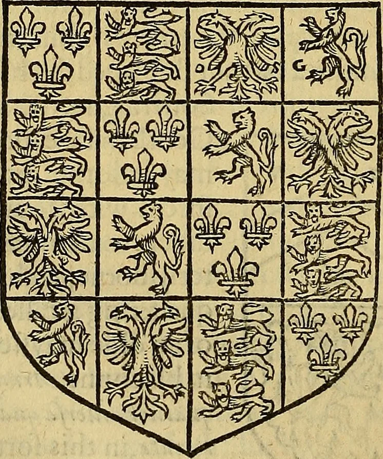 An illustration from The Blazon of Gentrie: : Deuided into two parts. The first named The Glorie of Generositie. The second, Lacyes Nobilitie. Comprehending discourses of Armes and of Gentry. Wherein is treated of the beginning, parts and degrees of Gentlenesse, vvith her lawes: Of the Bearing, and Blazon of Cote-armors: Of the Lawes of Armes, and of combats., 1586, leaf 477