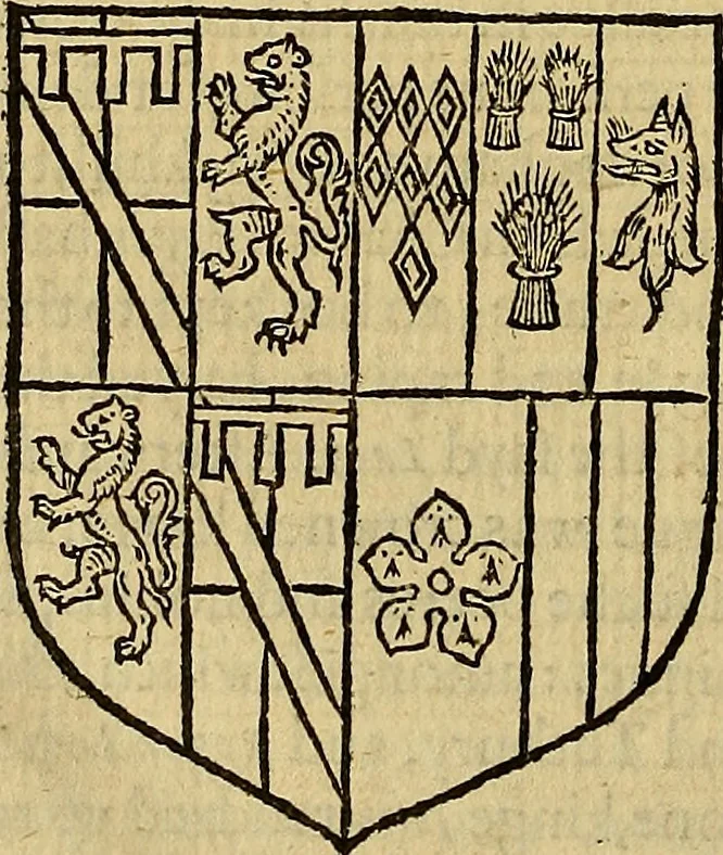 An illustration from The Blazon of Gentrie: : Deuided into two parts. The first named The Glorie of Generositie. The second, Lacyes Nobilitie. Comprehending discourses of Armes and of Gentry. Wherein is treated of the beginning, parts and degrees of Gentlenesse, vvith her lawes: Of the Bearing, and Blazon of Cote-armors: Of the Lawes of Armes, and of combats., 1586, leaf 487