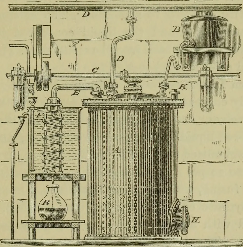 An illustration from Bleaching, dyeing, and calico-printing : With formulae, 1884, leaf 176