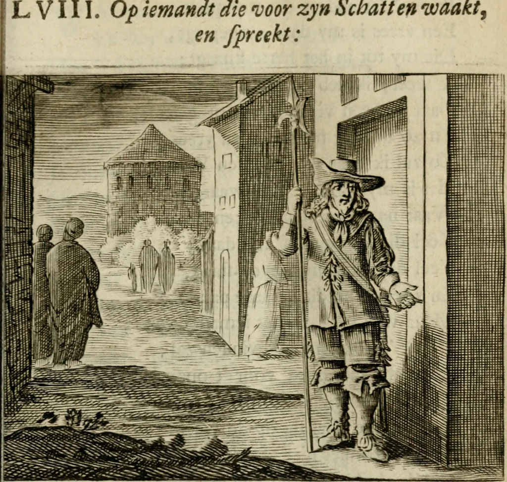 An illustration from Bloem-tuintje : bestaande in twee deelen : het eerste in innerlyke bedenkingen, en geleikenissen, het tweede in eenige zang- en lees-rymen, 1724, leaf 128