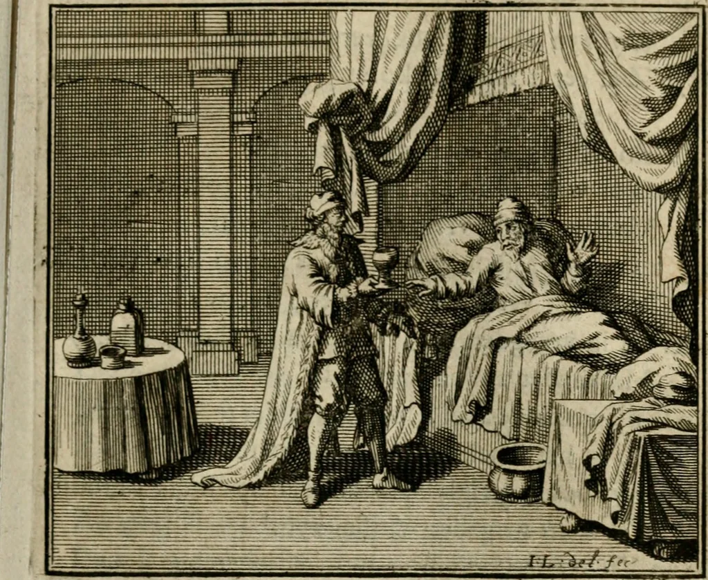 An illustration from Bloem-tuintje : bestaande in twee deelen : het eerste in innerlyke bedenkingen, en geleikenissen, het tweede in eenige zang- en lees-rymen, 1724, leaf 182