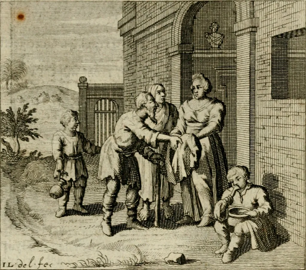 An illustration from Bloem-tuintje : bestaande in twee deelen : het eerste in innerlyke bedenkingen, en geleikenissen, het tweede in eenige zang- en lees-rymen, 1724, leaf 258