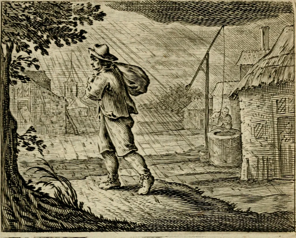 An illustration from Bloem-tuintje : bestaande in twee deelen : het eerste in innerlyke bedenkingen, en geleikenissen, het tweede in eenige zang- en lees-rymen, 1724, leaf 42