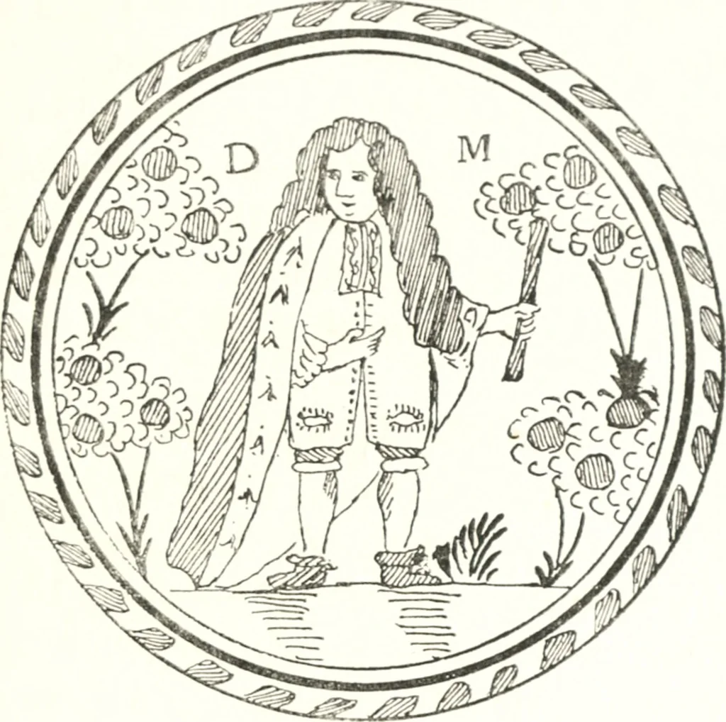 An illustration from Blue dash chargers and other early English tin enamel circular dishes, 1919, leaf 122