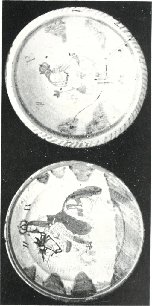 An illustration from Blue dash chargers and other early English tin enamel circular dishes, 1919, leaf 142