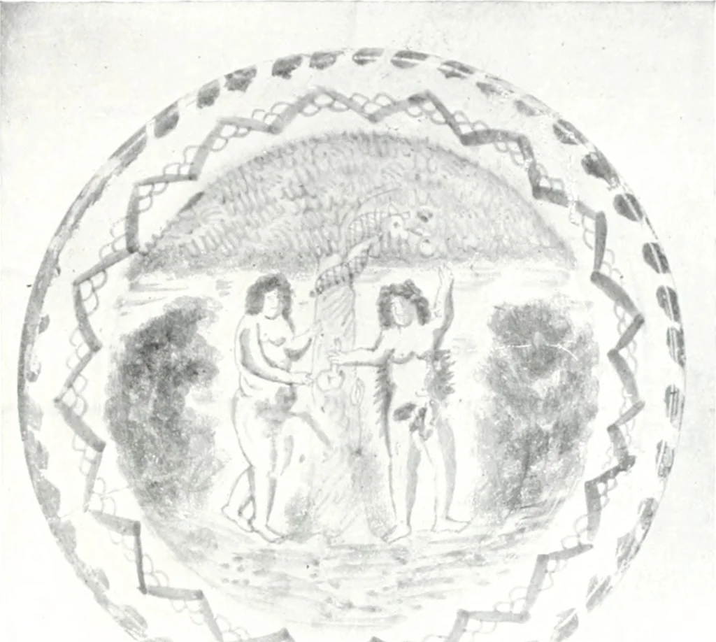 An illustration from Blue dash chargers and other early English tin enamel circular dishes, 1919, leaf 146