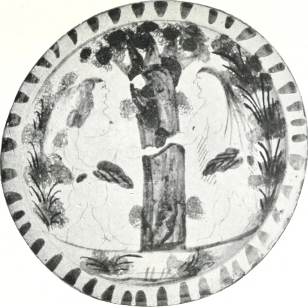 An illustration from Blue dash chargers and other early English tin enamel circular dishes, 1919, leaf 150