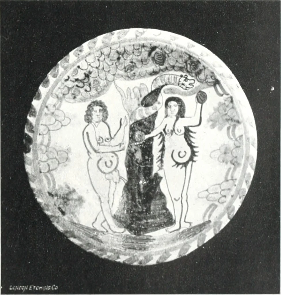 An illustration from Blue dash chargers and other early English tin enamel circular dishes, 1919, leaf 150