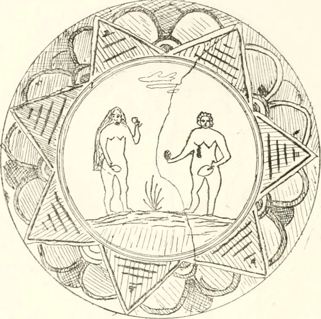 An illustration from Blue dash chargers and other early English tin enamel circular dishes, 1919, leaf 153