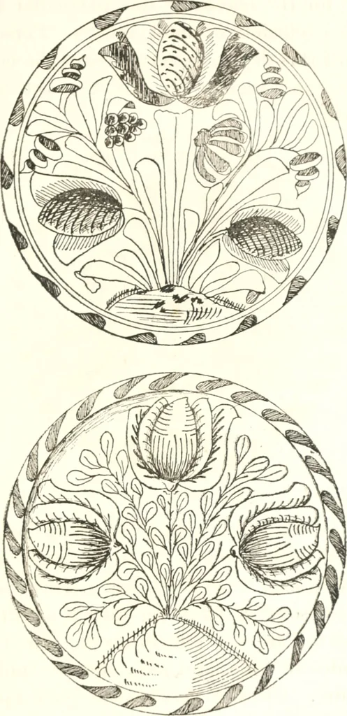 An illustration from Blue dash chargers and other early English tin enamel circular dishes, 1919, leaf 162