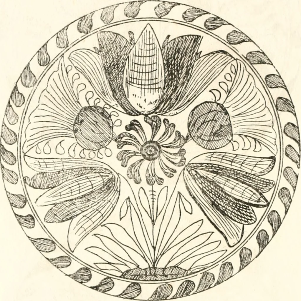 An illustration from Blue dash chargers and other early English tin enamel circular dishes, 1919, leaf 163