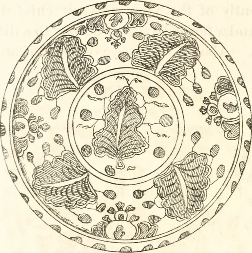 An illustration from Blue dash chargers and other early English tin enamel circular dishes, 1919, leaf 169