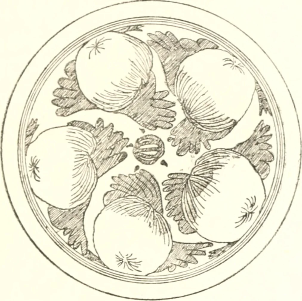 An illustration from Blue dash chargers and other early English tin enamel circular dishes, 1919, leaf 174