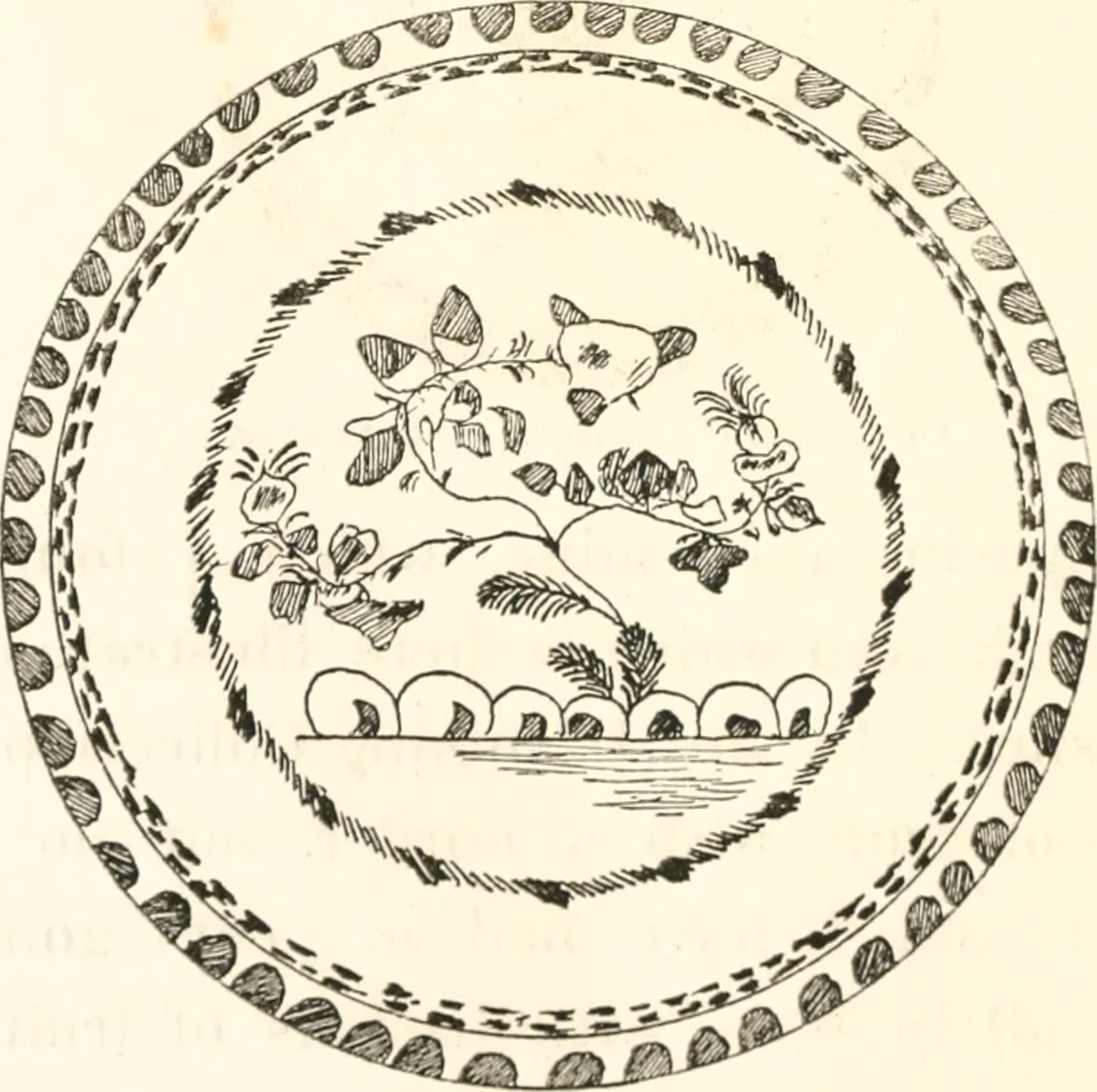 An illustration from Blue dash chargers and other early English tin enamel circular dishes, 1919, leaf 177