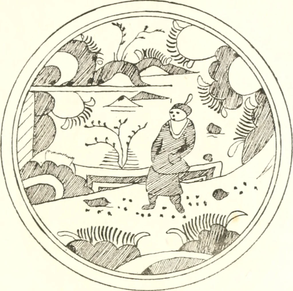 An illustration from Blue dash chargers and other early English tin enamel circular dishes, 1919, leaf 180