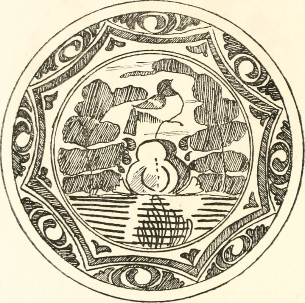 An illustration from Blue dash chargers and other early English tin enamel circular dishes, 1919, leaf 181