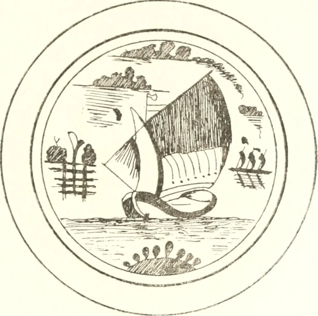 An illustration from Blue dash chargers and other early English tin enamel circular dishes, 1919, leaf 184