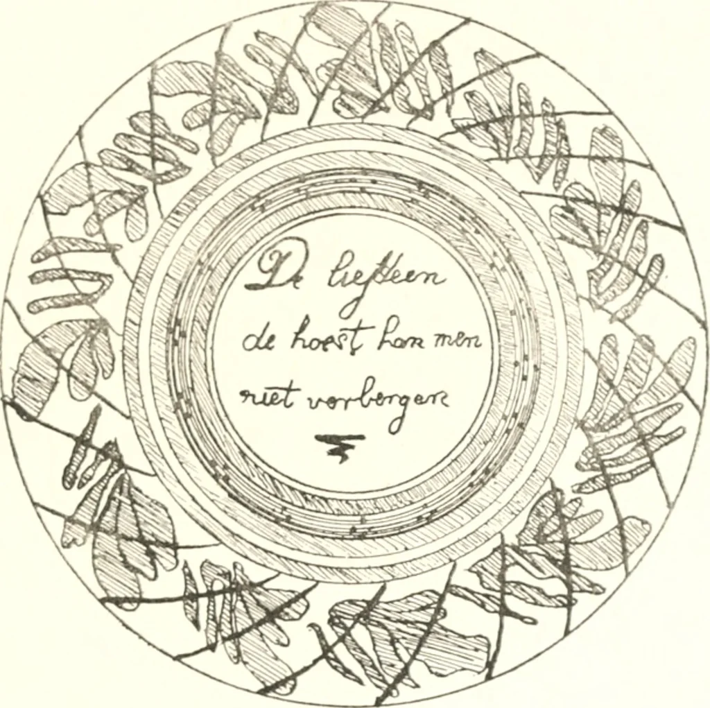 An illustration from Blue dash chargers and other early English tin enamel circular dishes, 1919, leaf 194