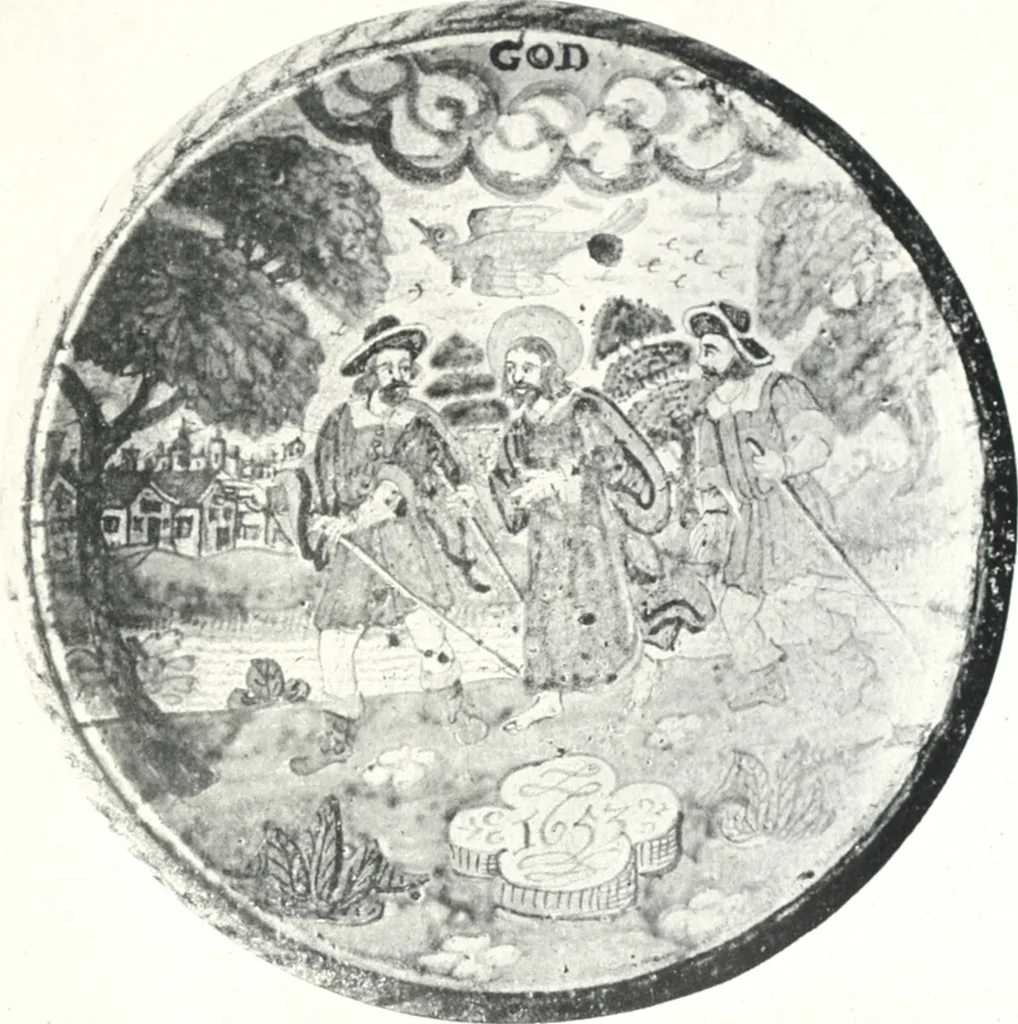 An illustration from Blue dash chargers and other early English tin enamel circular dishes, 1919, leaf 200