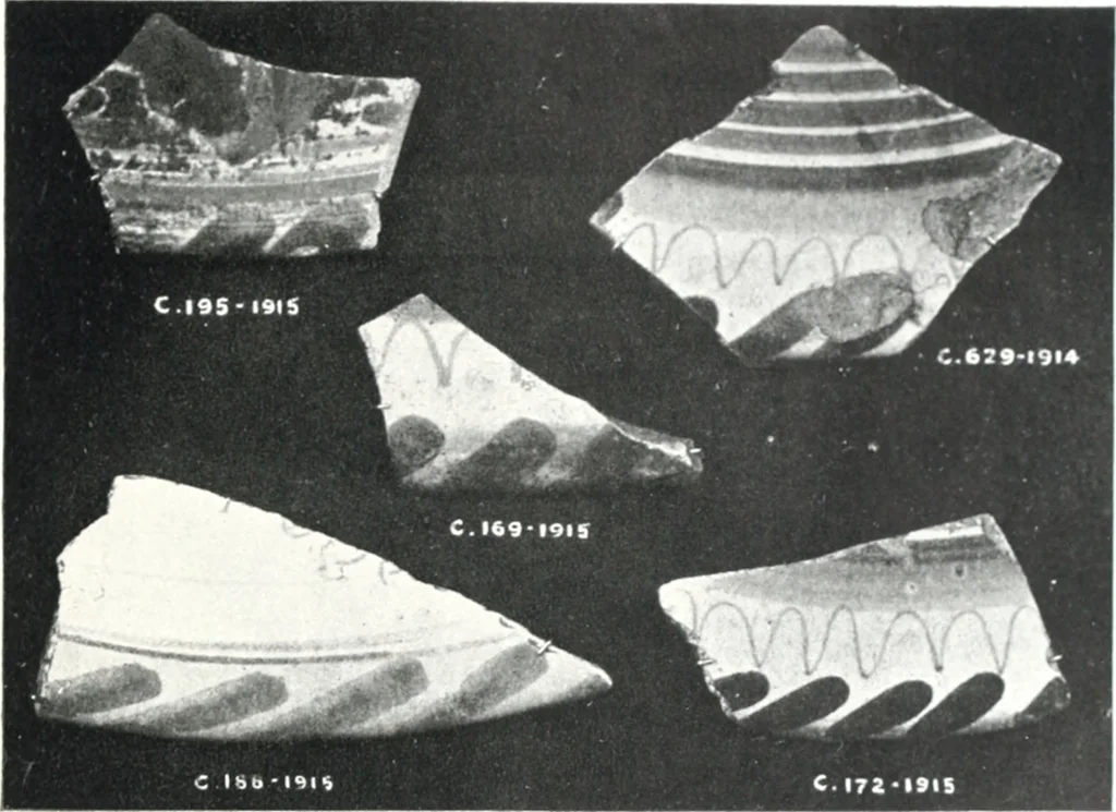 An illustration from Blue dash chargers and other early English tin enamel circular dishes, 1919, leaf 56