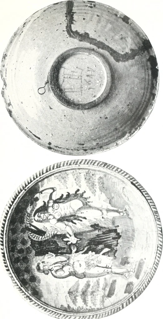 An illustration from Blue dash chargers and other early English tin enamel circular dishes, 1919, leaf 78