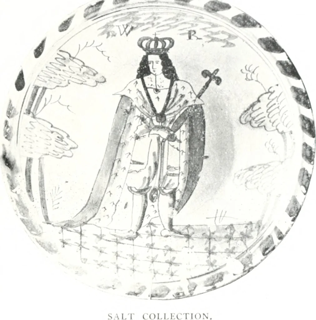 An illustration from Blue dash chargers and other early English tin enamel circular dishes, 1919, leaf 98