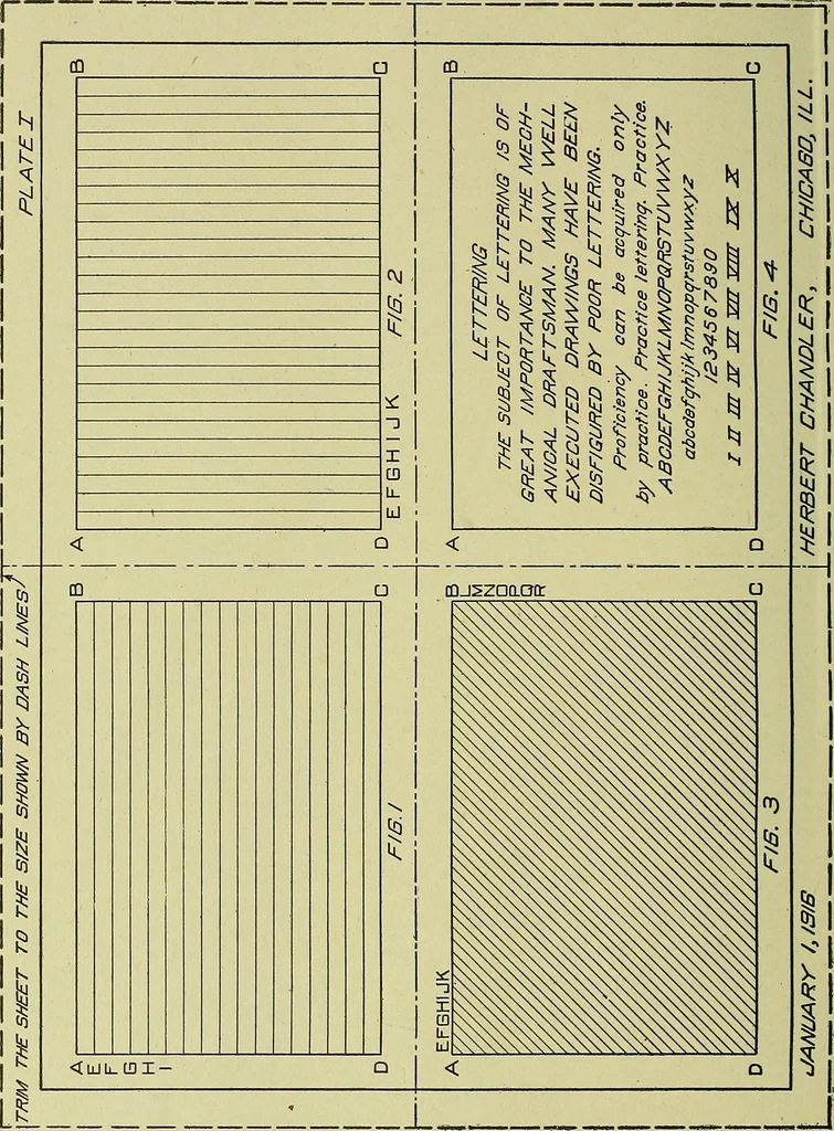 An illustration from Blueprint reading; a practical manual of instruction in blueprint reading through the analysis of typical plates with reference to mechanical drawing conventions and methods, the laws of projection, etc, 1919, leaf 175