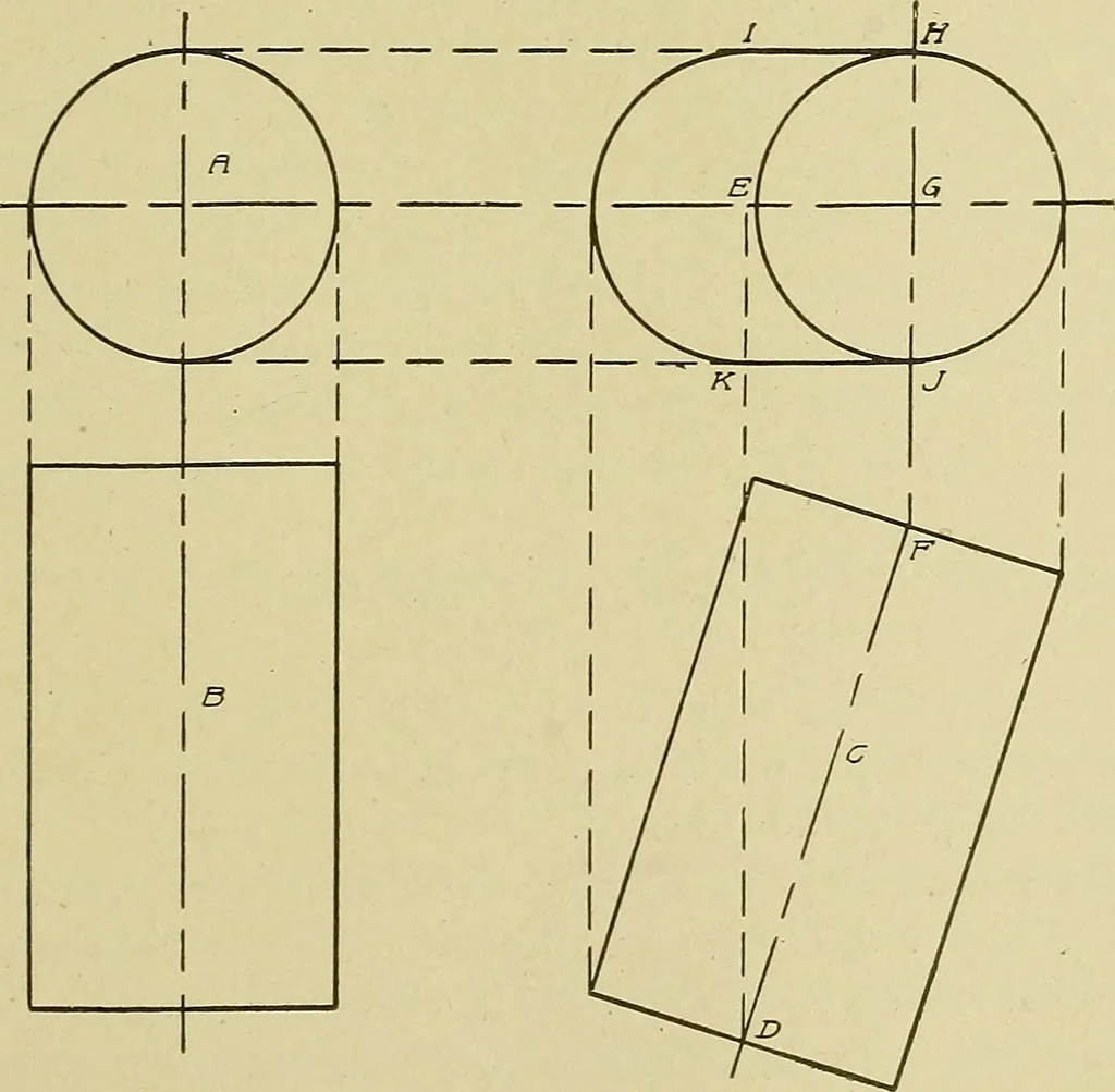 An illustration from Blueprint reading; a practical manual of instruction in blueprint reading through the analysis of typical plates with reference to mechanical drawing conventions and methods, the laws of projection, etc, 1919, leaf 238