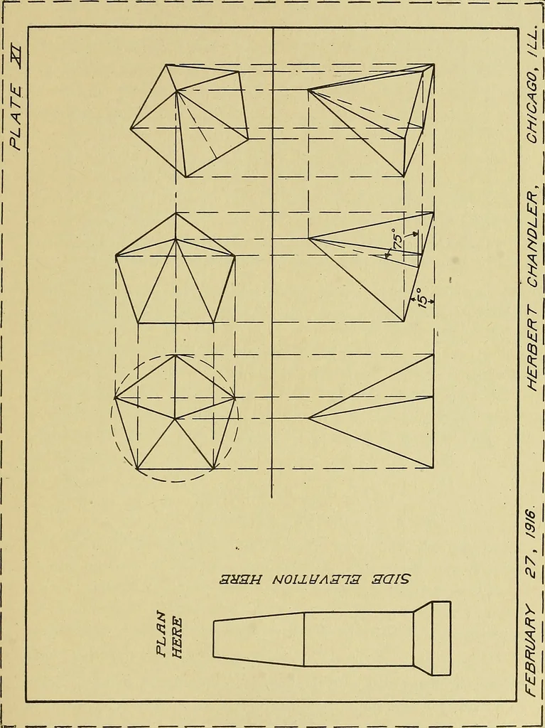 An illustration from Blueprint reading; a practical manual of instruction in blueprint reading through the analysis of typical plates with reference to mechanical drawing conventions and methods, the laws of projection, etc, 1919, leaf 284