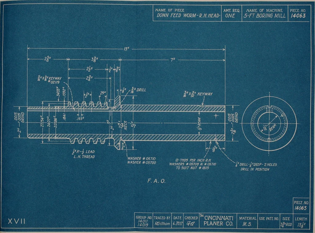 An illustration from Blueprint reading; a practical manual of instruction in blueprint reading through the analysis of typical plates with reference to mechanical drawing conventions and methods, the laws of projection, etc, 1919, leaf 112