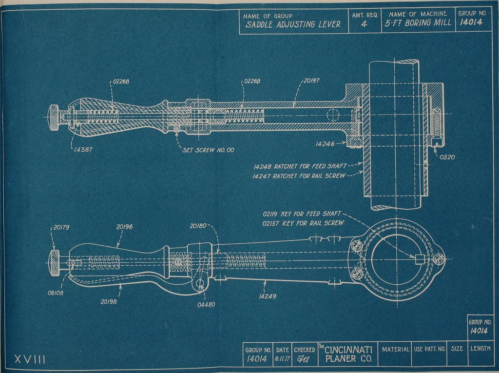 An illustration from Blueprint reading; a practical manual of instruction in blueprint reading through the analysis of typical plates with reference to mechanical drawing conventions and methods, the laws of projection, etc, 1919, leaf 118