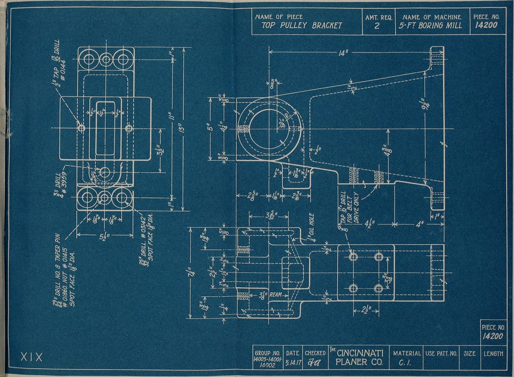 An illustration from Blueprint reading; a practical manual of instruction in blueprint reading through the analysis of typical plates with reference to mechanical drawing conventions and methods, the laws of projection, etc, 1919, leaf 122