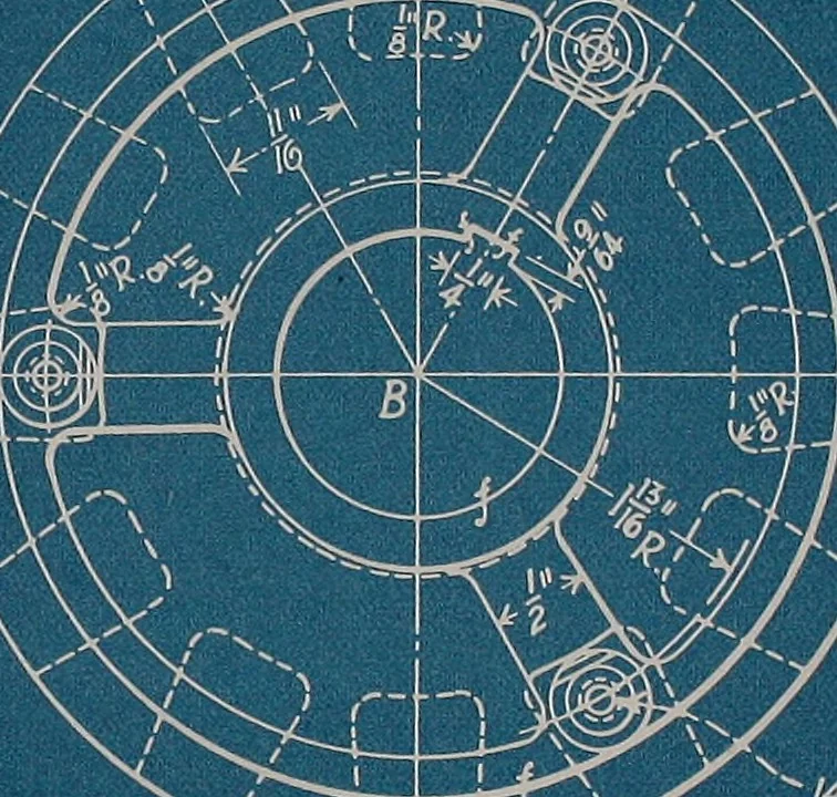 An illustration from Blueprint reading; a practical manual of instruction in blueprint reading through the analysis of typical plates with reference to mechanical drawing conventions and methods, the laws of projection, etc, 1919, leaf 132