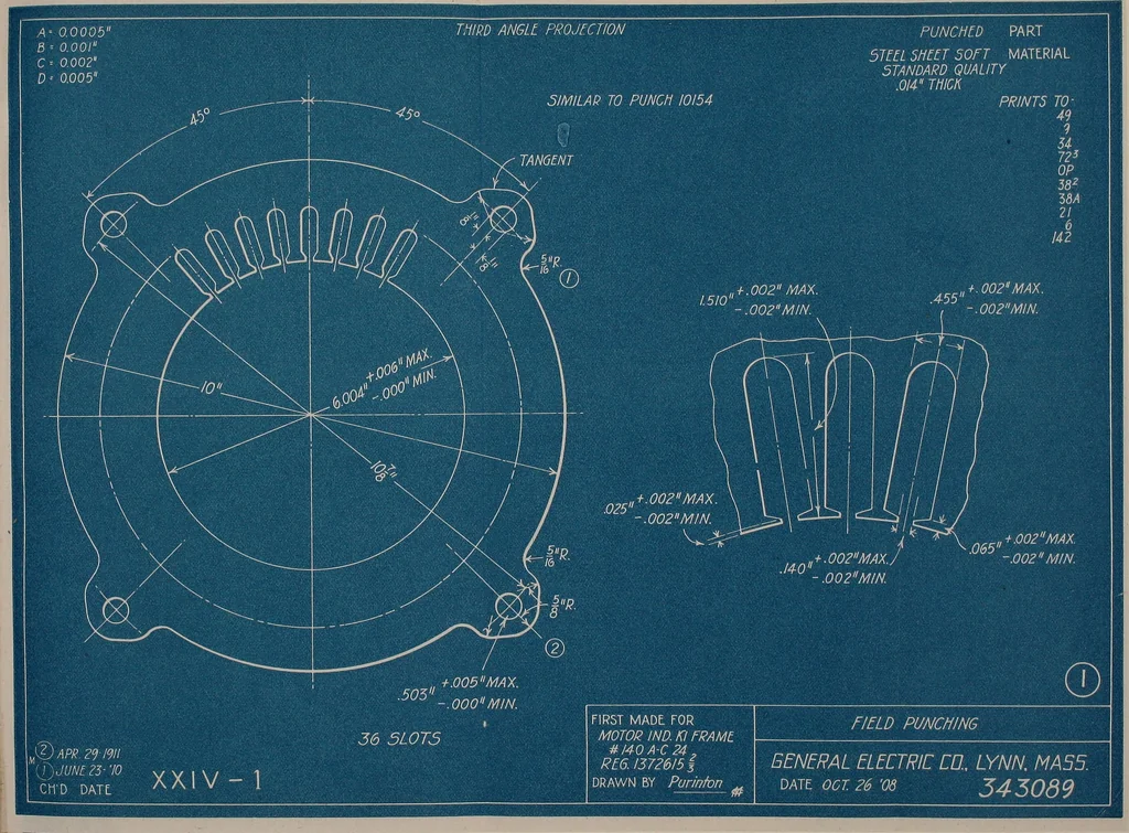 An illustration from Blueprint reading; a practical manual of instruction in blueprint reading through the analysis of typical plates with reference to mechanical drawing conventions and methods, the laws of projection, etc, 1919, leaf 146