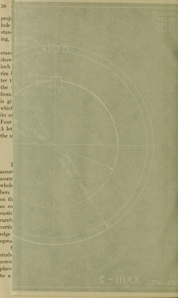 An illustration from Blueprint reading; a practical manual of instruction in blueprint reading through the analysis of typical plates with reference to mechanical drawing conventions and methods, the laws of projection, etc, 1919, leaf 147